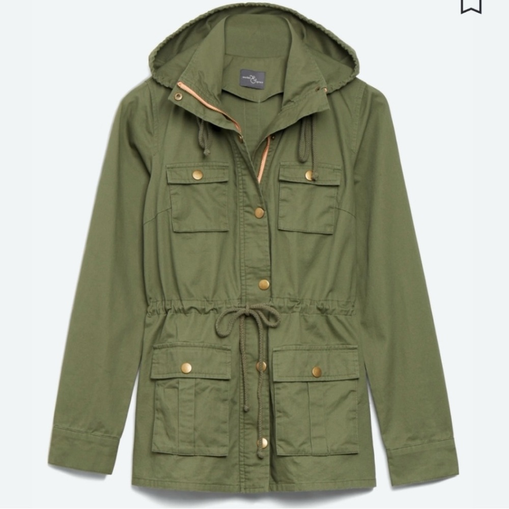 Market & Spruce Chaplin Essential Hooded Anorak Cargo Jacket - Green - Size XL